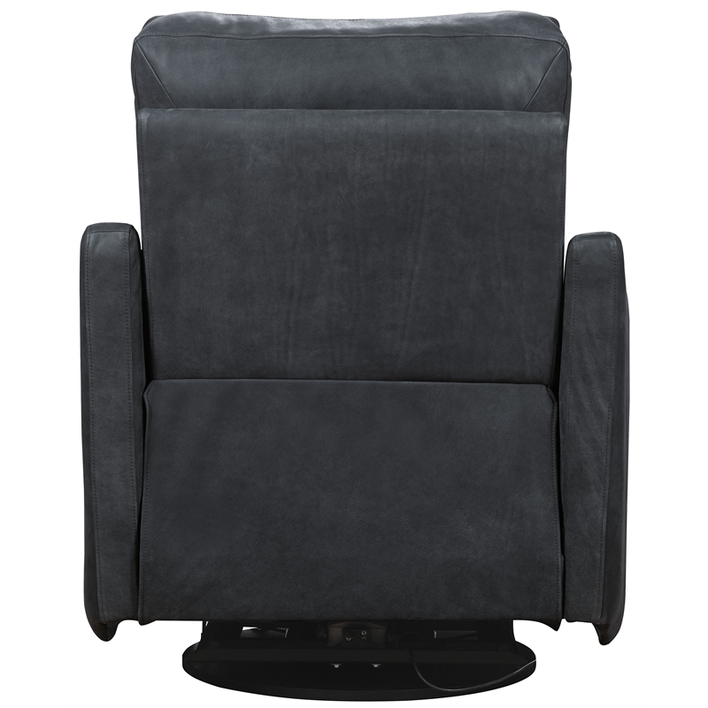 Bowery Hill Power 360 Swivel Recliner in Black Leather Finish