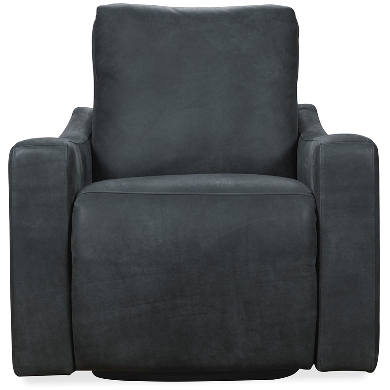 Bowery Hill Power 360 Swivel Recliner in Black Leather Finish