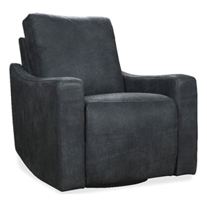 Bowery Hill Power 360 Swivel Recliner in Black Leather Finish