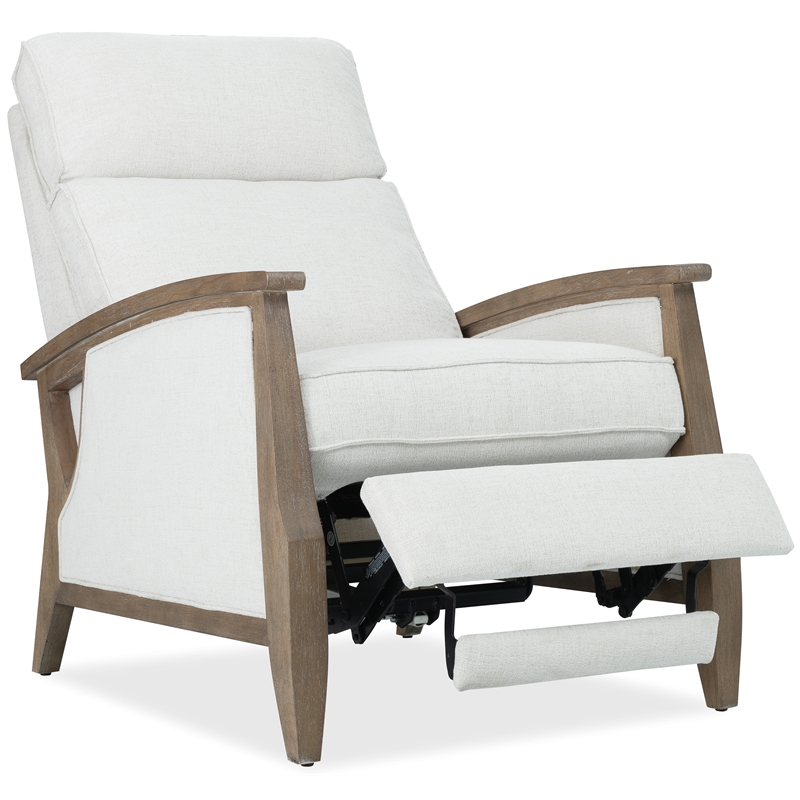 Bowery Hill Power Recliner with Power Headrest in Beige Fabric
