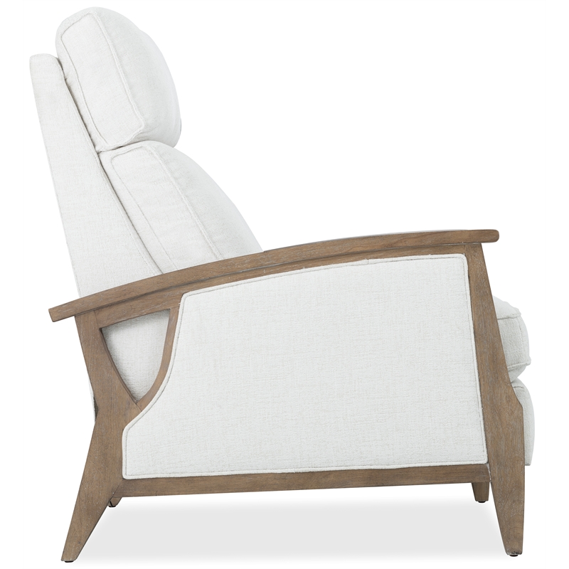 Bowery Hill Power Recliner with Power Headrest in Beige Fabric