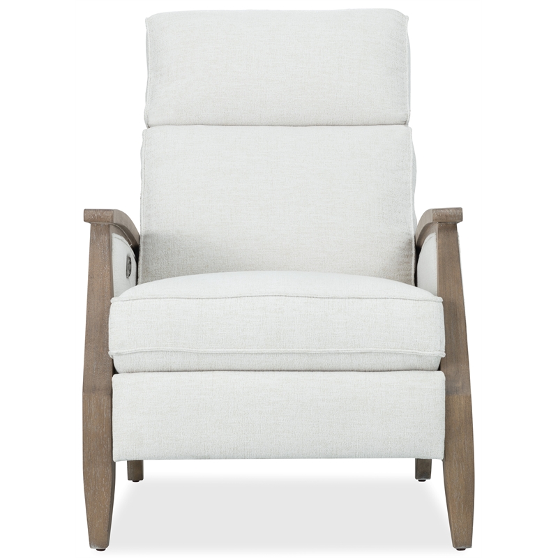 Bowery Hill Power Recliner with Power Headrest in Beige Fabric