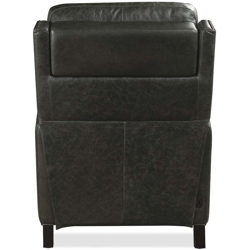 Bowery Hill Power Recliner with Pop-Up Headrest in Gray Leather