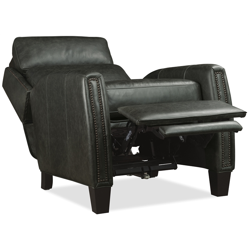 Bowery Hill Power Recliner with Pop-Up Headrest in Gray Leather