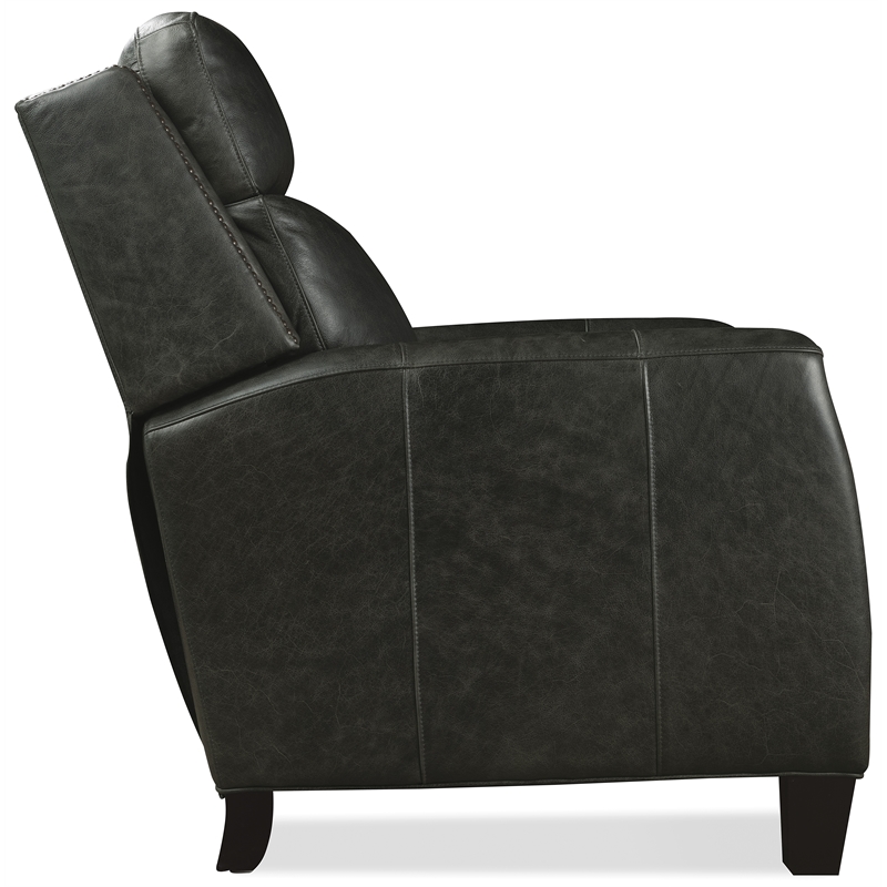 Bowery Hill Power Recliner with Pop-Up Headrest in Gray Leather