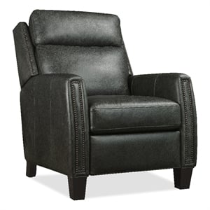 Bowery Hill Power Recliner with Pop-Up Headrest in Gray Leather