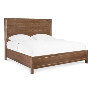 Bowery Hill California King Wood Panel Bed in Medium Wood Finish