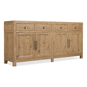 Bowery Hill 4-Door 4-Drawer Buffet with Stone Top in Light Brown