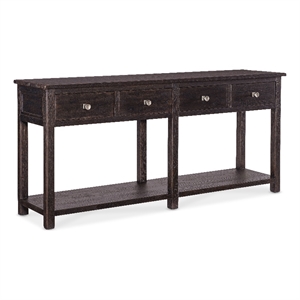 Bowery Hill 4-Drawer Sideboard Base with Silverware Tray in Brown Wood