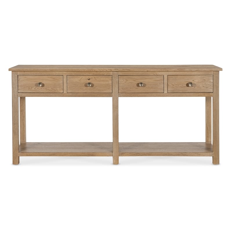Bowery Hill 4-Drawer Sideboard Base with Silverware Tray in Light Brown