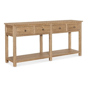 Bowery Hill 4-Drawer Sideboard Base with Silverware Tray in Light Brown