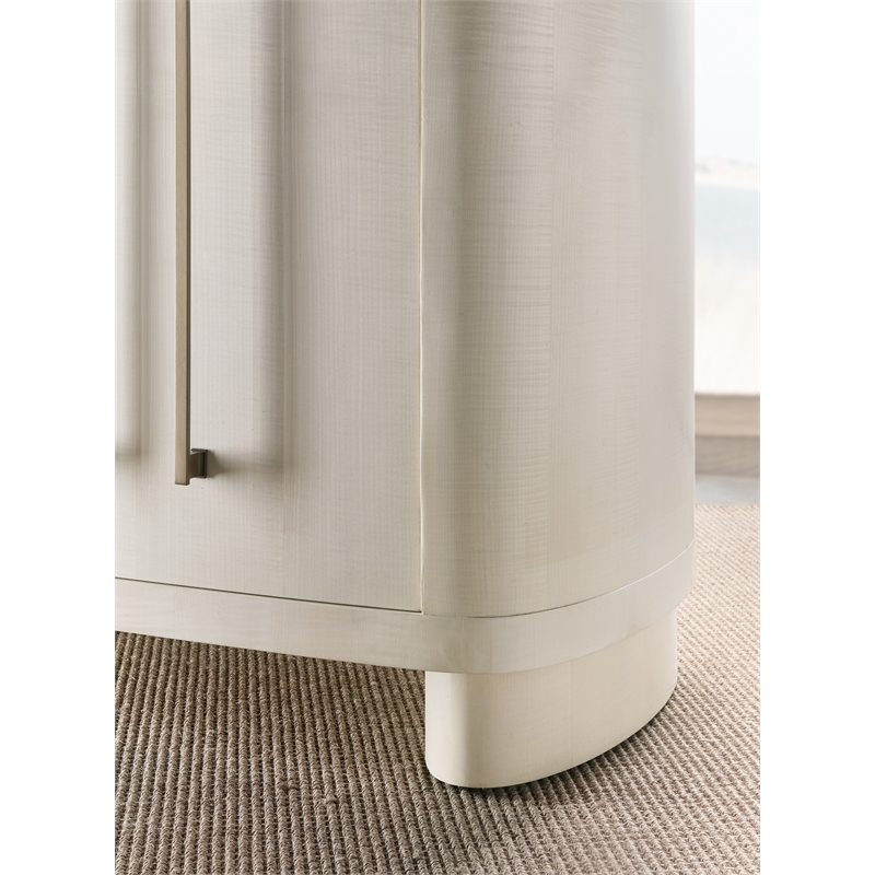 Bowery Hill Bow-Front 3-Door Credenza in Cream Maple Wood Finish