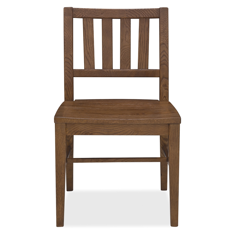 Bowery Hill Splat-Back Dining Side Chair in Brown Wood Finish