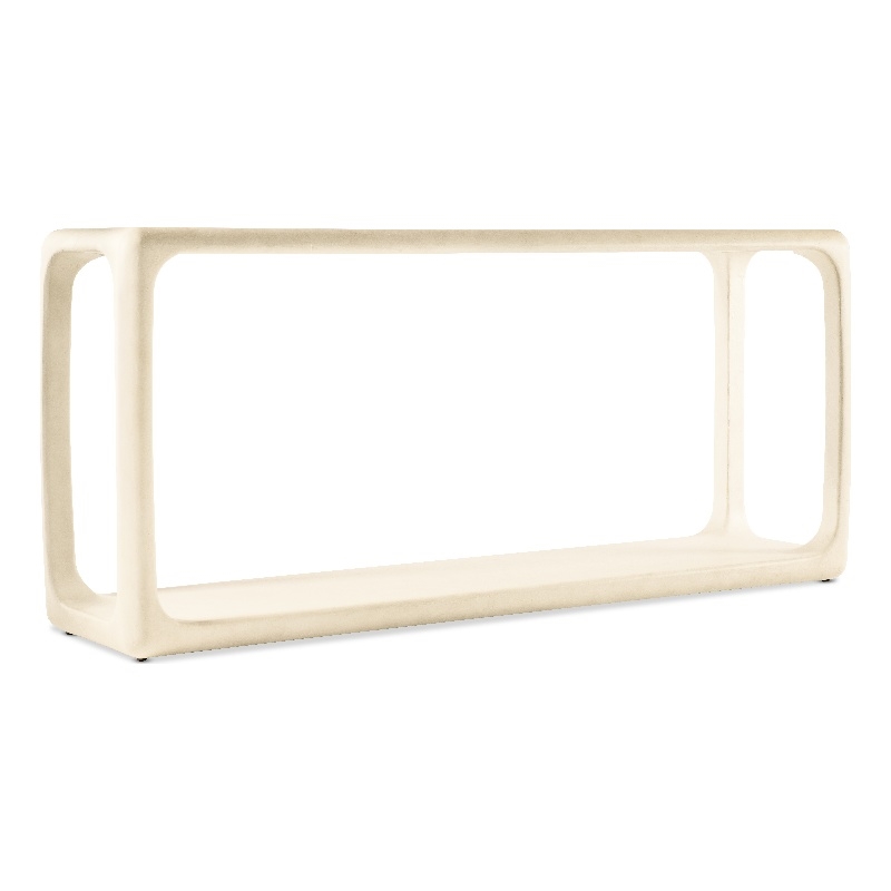 Bowery Hill Console Table with Open Storage in Cream Wood Finish
