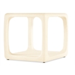 Bowery Hill End Table with Open Storage in Cream Wood Finish