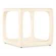 Bowery Hill End Table with Open Storage in Cream Wood Finish