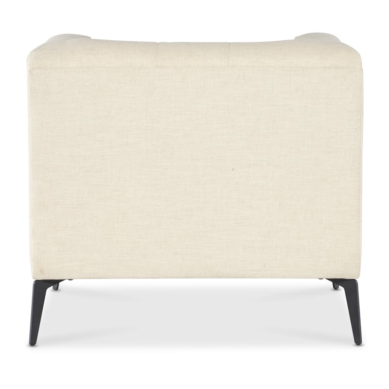 Bowery Hill Tufted Chesterfield Stationary Chair in Beige Fabric