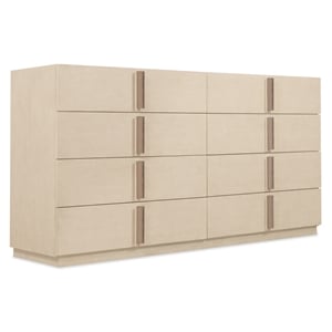 Bowery Hill 8-Drawer Dresser in Natural Wood with Bar Hardware