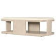 Bowery Hill Rectangle Cocktail Table with Fabric Top in Ivory