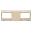 Bowery Hill Rectangle Cocktail Table with Fabric Top in Ivory