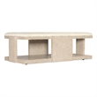 Bowery Hill Rectangle Cocktail Table with Fabric Top in Ivory