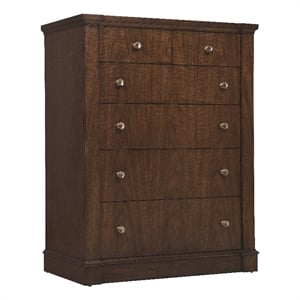 Bowery Hill 6-Drawer Bedroom Chest in Dark Figured Walnut Finish