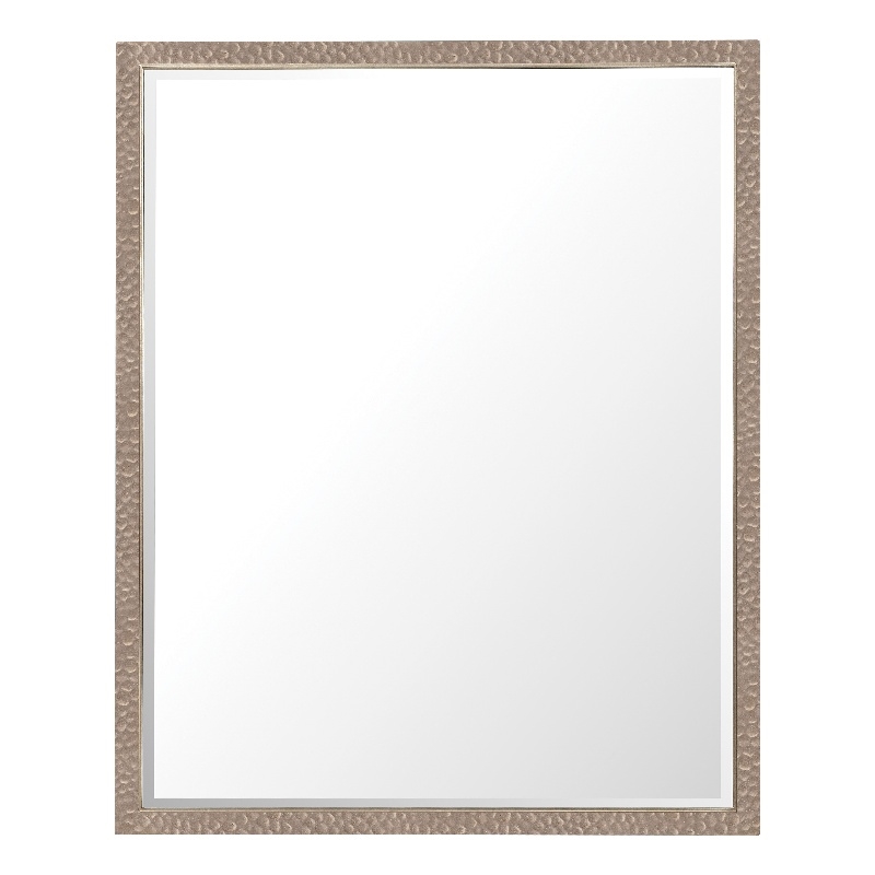 Bowery Hill Rectangle Mirror with Hammered Brass Frame in Gold