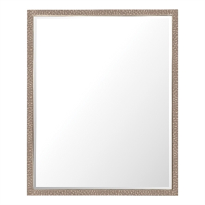 Bowery Hill Rectangle Mirror with Hammered Brass Frame in Gold
