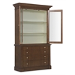 Bowery Hill Display Cabinet with LED-Lit Glass Doors in Dark Walnut