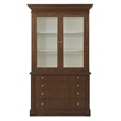 Bowery Hill Display Cabinet with LED-Lit Glass Doors in Dark Walnut