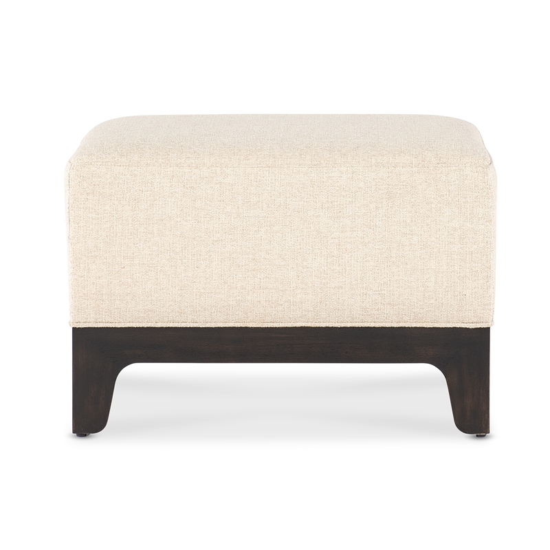 Bowery Hill Upholstered Rectangular Ottoman in Soft Beige Fabric