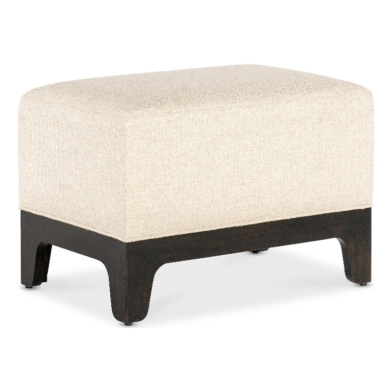 Bowery Hill Upholstered Rectangular Ottoman in Soft Beige Fabric