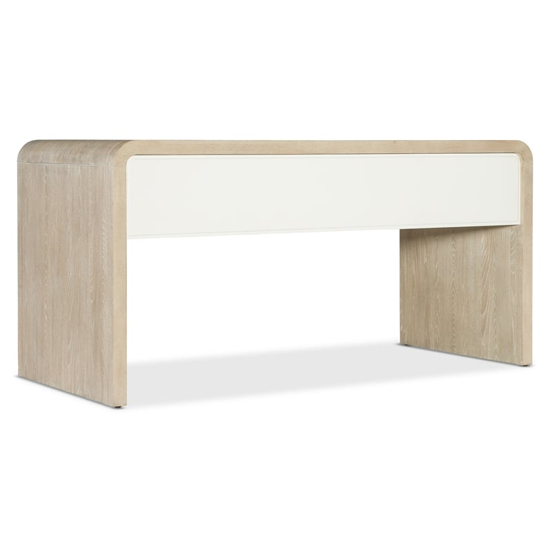 Bowery Hill Two-Tone Writing Desk with Keyboard Drawer in Natural Wood
