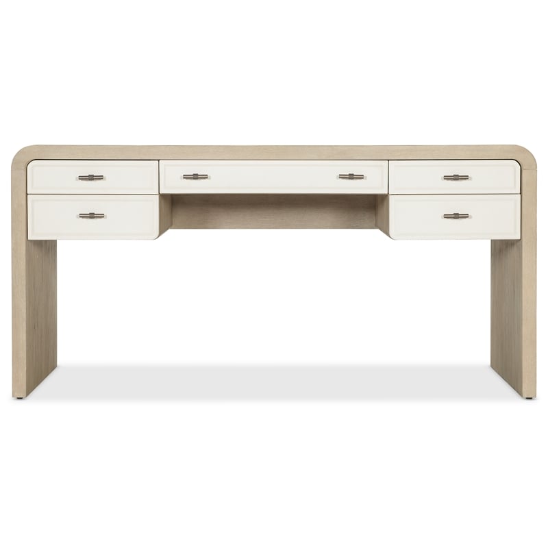 Bowery Hill Two-Tone Writing Desk with Keyboard Drawer in Natural Wood