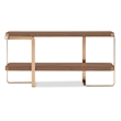 Bowery Hill Console Table with Metal Base in Medium Wood Finish