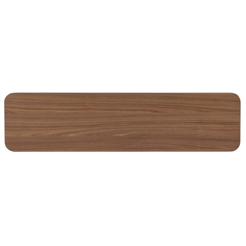 Bowery Hill Console Table with Metal Base in Medium Wood Finish