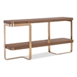 Bowery Hill Console Table with Metal Base in Medium Wood Finish