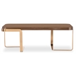 Bowery Hill Cocktail Table with Metal Base in Medium Wood Finish