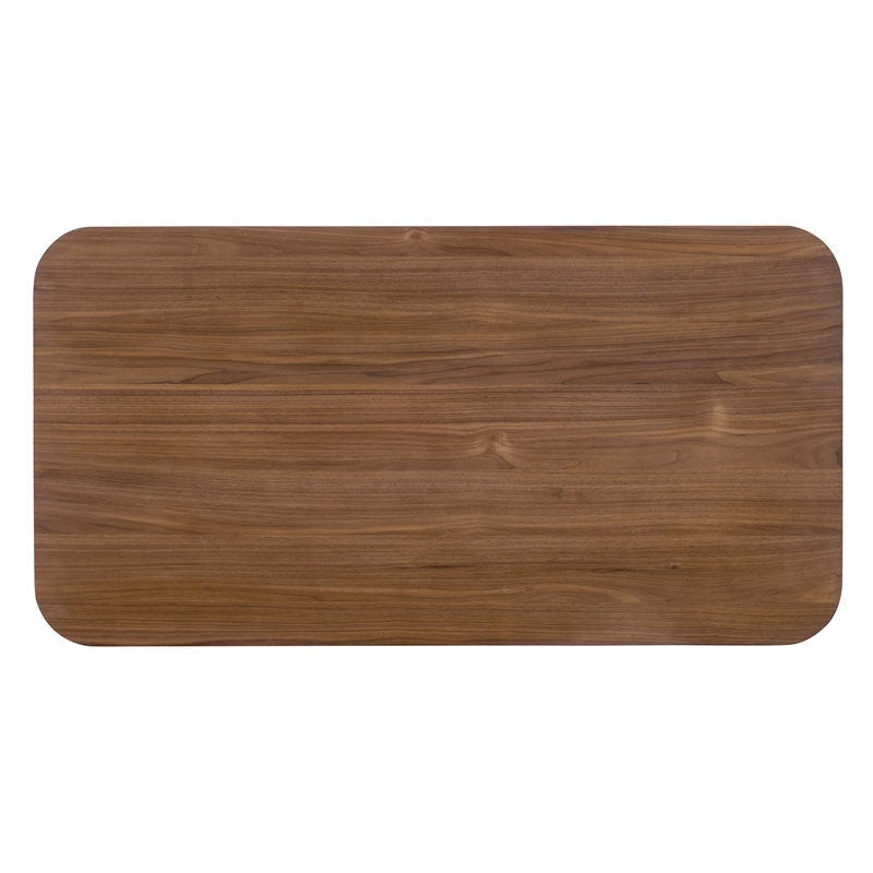 Bowery Hill Cocktail Table with Metal Base in Medium Wood Finish