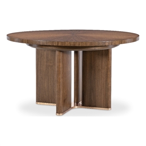 Bowery Hill Round Dining Table with 20in Leaf in Medium Wood