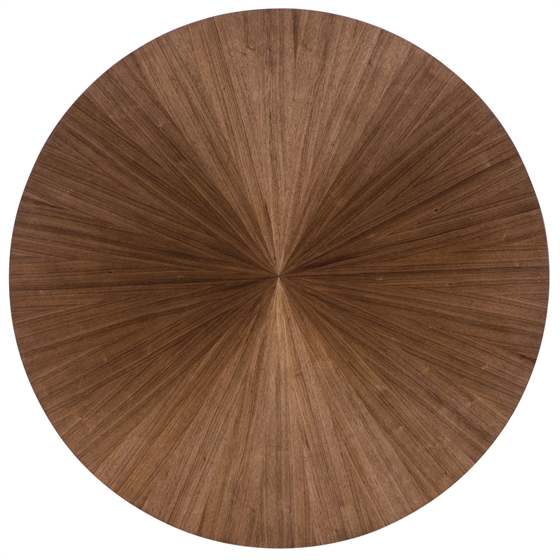 Bowery Hill 66in Round Pedestal Dining Table in Medium Wood Finish