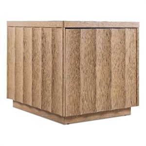 Bowery Hill Scalloped End Table with Hidden Storage in Light Brown