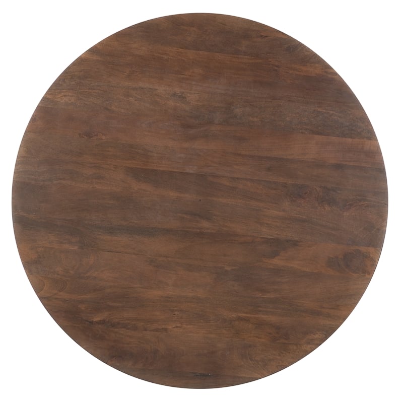 Bowery Hill Round Pedestal Dining Table in Medium Mango Wood