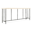 Bowery Hill Metal Framed Console Table with Stone Top in Gray