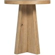 Bowery Hill Round Pedestal End Table in Rustic Light Brown Wood
