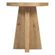 Bowery Hill Round Pedestal End Table in Rustic Light Brown Wood
