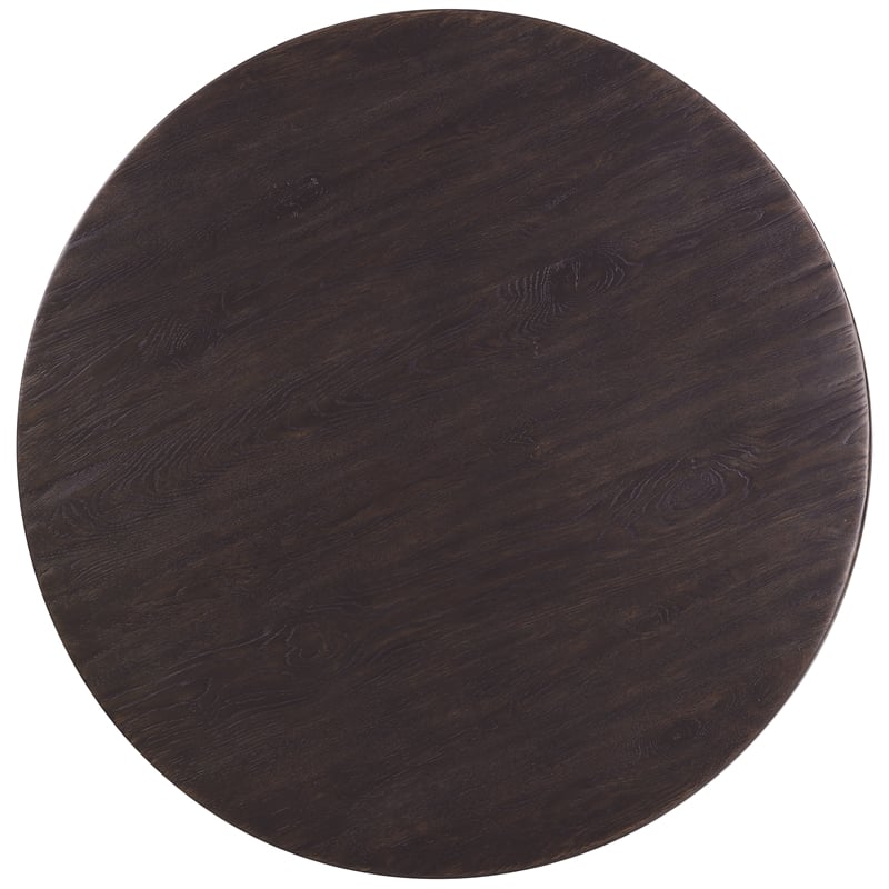 Bowery Hill Round Cocktail Table with X-Stretcher in Black Wood