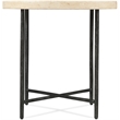 Bowery Hill Round Metal Side Table with Stone Top in Gray Finish