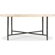Bowery Hill Metal Framed Cocktail Table with Stone Top in Gray
