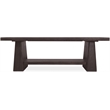 Bowery Hill Rectangle Cocktail Table with Fixed Shelf in Black Wood
